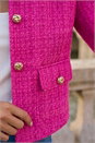 Violet Collarless Boucle Jacket, Image 4 of 4