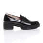 Black AJVANI Black Flat Chunky Heeled Penny Loafers, Image 2 of 5