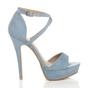 Light Blue AJVANI Light Blue High Heel Crossed Straps Platform Sandals, Image 2 of 6
