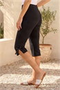 Black Dusk Bow Bengaline Capri Trouser, Image 3 of 4