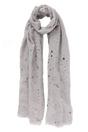 Light Grey Foil Star Moon Lighweight Scarf, Image 4 of 4