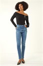 Indigo Slim Leg Stretch Mom Jeans, Image 2 of 5
