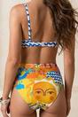 Multi WOVCOR Multi Tropical Print Balconette Bikini Set with High Waist Bottoms, Image 4 of 4
