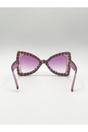 Purple Oversized Triangular Crystal Gem Sunglasses in Purple, Image 5 of 6