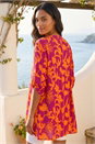 Fuchsia Floral Wrap Hem Tunic Top, Image 3 of 4