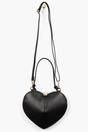 Black Italian Leather Heart Crossbody Bag, Image 1 of 5