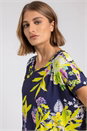 Yellow Floral Print Pocket Tunic Top , Image 4 of 4