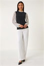White 2 in 1 Polka Dot Mesh Top, Image 2 of 5