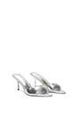 Silver 'Kallie' Slip On Stiletto Heeled Mules With Open Toe, Image 3 of 6