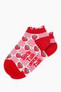 Red Strawberry Checkerboard Bamboo Trainer Socks, Image 3 of 4