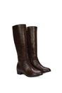 Brown XY LONDON Brown ‘Anne’ Knee High Boots with Low Block Heel, Image 5 of 6