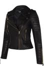 Gold Leather Quilted Brando Biker Jacket, Image 2 of 4