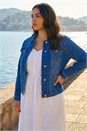 Denim Curve Cotton Denim Jacket, Image 1 of 4