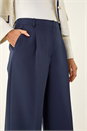 Navy  Pleat Front Wide Leg Trouser, Image 5 of 6