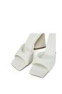 White XY LONDON White 'Maylin' Quilted Square Toe Sculptured Flared High Heels, Image 5 of 5