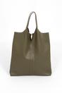 Khaki Italian Leather Shoulder Bag, Image 1 of 4
