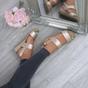 Rose Gold AJVANI Rose Gold Mid Wedge Heel Strappy Slingback Sandals, Image 5 of 6
