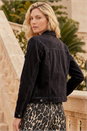 Black Classic Cotton Denim Jacket, Image 3 of 4