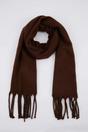 Brown Tassel Trim Soft Knit Oversized Winter Scarf, Image 1 of 2