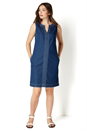 Blue Denim Shift Dress, Image 2 of 4
