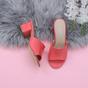 Coral AJVANI Coral Mid Block Heel Peep Toe Mules Sandals, Image 4 of 6