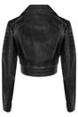 Black Cropped Brando Leather Biker Jacket, Image 5 of 7