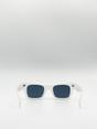 White Oversized Matte Clear Frame Cat Eye Sunglasses, Image 4 of 4