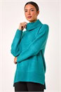 Teal Roll Neck Knit Jumper, Image 4 of 5