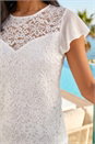 Ivory  Chiffon Sleeve Floral Lace Top, Image 4 of 4