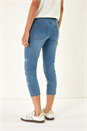 Denim Embellished Cropped Stretch Jeggings, Image 3 of 5