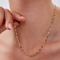 Gold Colourful Rainbow Jewelled Sterling Silver Chain Necklace, Image 3 of 5