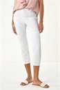 White Embellished Cropped Stretch Jeggings, Image 4 of 5