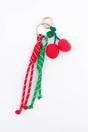 Red Cherries Knitted Clip On Bag Charm in Red, Image 3 of 3