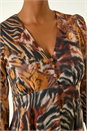 Brown Animal Print Hanky Hem Dress, Image 5 of 5