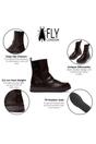 Brown Womens Zip Up Ankle Boots - RENO053FLY, Image 3 of 5