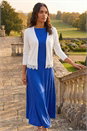 Ivory Scalloped Lace Trim Knitted Shrug, Image 1 of 4