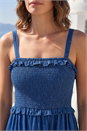 Indigo Petite Shirred Tiered Dress, Image 4 of 4