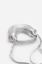 Silver Blossom Curved Metallic Shoulder Bag, Image 4 of 5