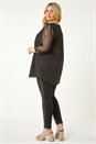 Gold Curve Tie Neck Metallic Top, Image 3 of 7