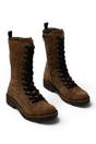 Brown Womens Leather Ankle Boots-NOLE175, Image 2 of 5