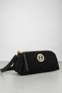 Black SVNX Black Crossbody Baguette Bag with Gold Detail, Image 1 of 1