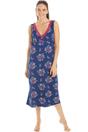 Red Camille Lingerie Red Floral Print Spandex Knee Length Chemise, Image 1 of 5