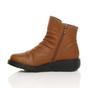 Tan AJVANI Tan Low Wedge Comfort Button Ankle Boots, Image 3 of 6