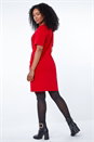 Red Petite Button Detail Shift Dress, Image 3 of 5