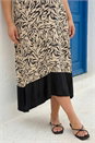 Black Curve Animal Print V-Neck Midi Dress, Image 4 of 4