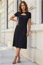 Black Petite Keyhole Dress, Image 2 of 4
