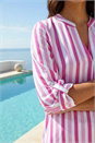 Pink Stripe Print Pleat Detail Top, Image 4 of 4