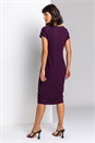 Plum Embellished Twist Waist Stretch Ruched Dress, Image 2 of 4