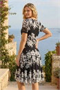 Black Floral Lace Stretch Dress, Image 2 of 3