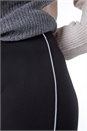 Black Curve Stripe Fleece Lined Leggings , Image 3 of 5